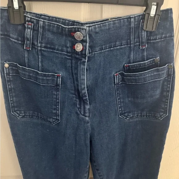 Maeve by Anthropologie Wide-Leg Cropped Denim Pants Size 30 Dark Wash - Picture 4 of 14